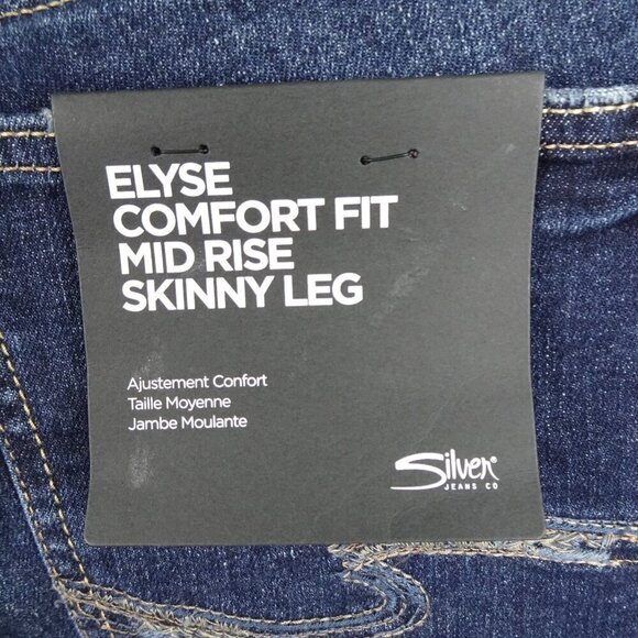 Silver Jeans Elyse Skinny Leg Women's Plus Size 22W Blue Denim Stretch - Picture 7 of 11